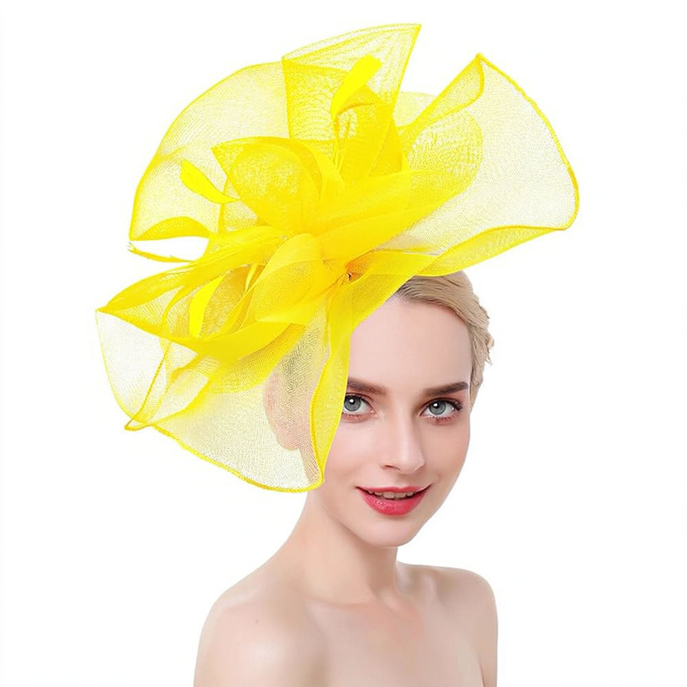 Women'S Fashion Kentucky Derby - Retro-Mesh-Feder-Fascinator-Hut, Braut-Hochzeits-Kopfschmuck, Damen-Party-Performance-Mode, elegantes Haar-Accessoire
