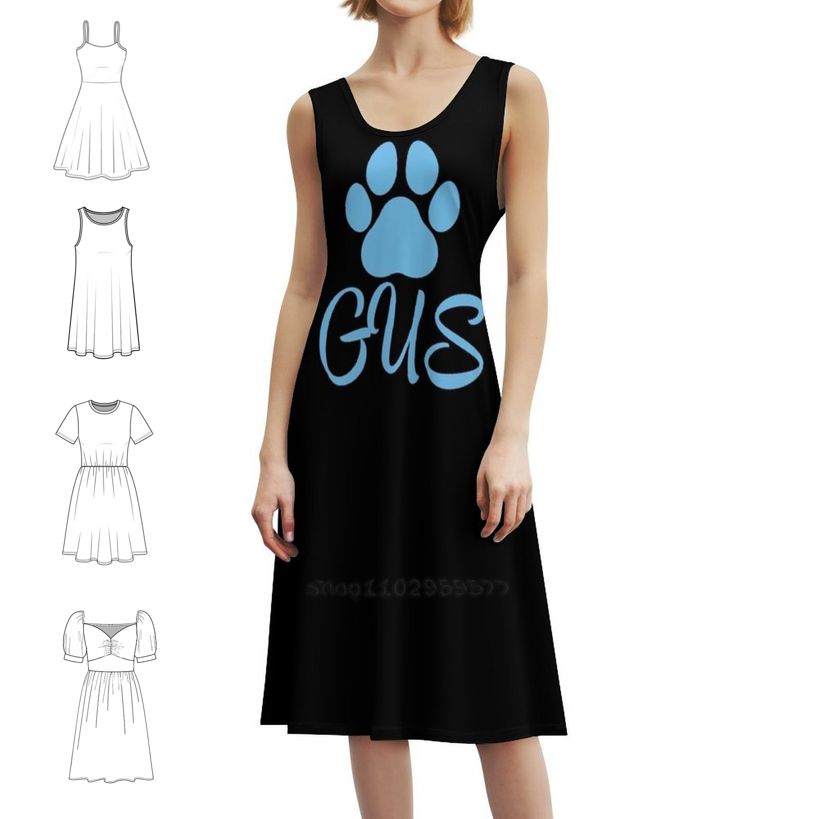 Women Fashion Dress Names - Blauer Hund Name Gus Boho Chic