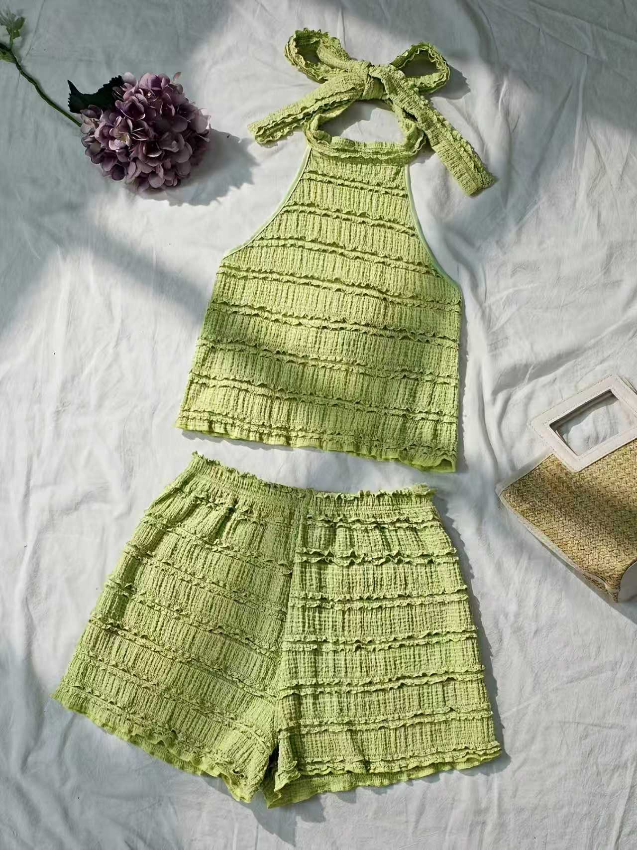 Lace Trim Cami - Damen Sommer Europäischer und Amerikanischer Urlaubsstil