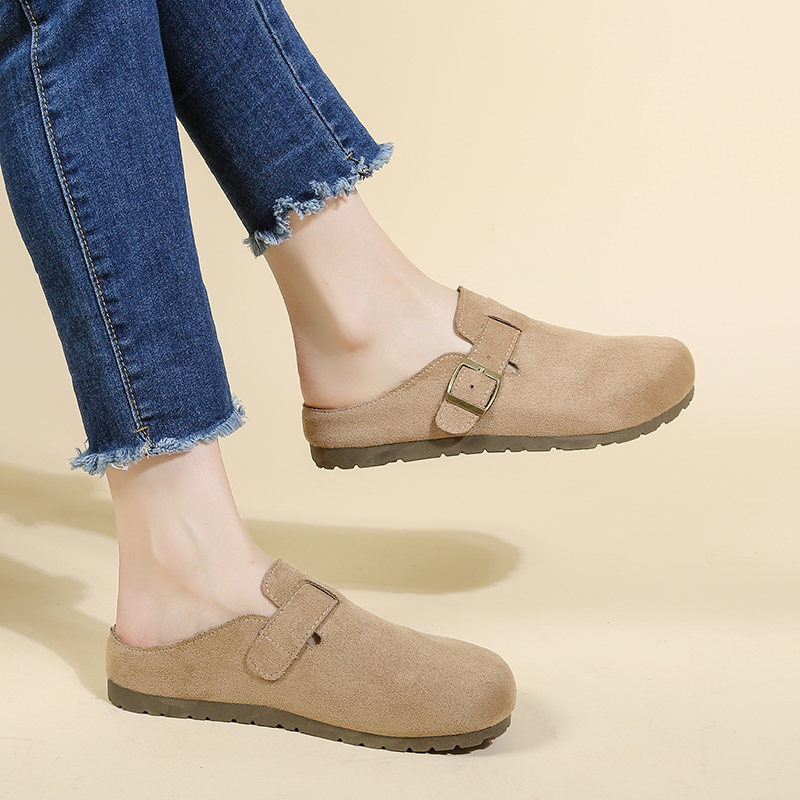 Women'S Fashion Korea - Damen-Retro-Slipper, Damen-Einabsatz-Sandalen, geknöpfte Loafer im koreanischen