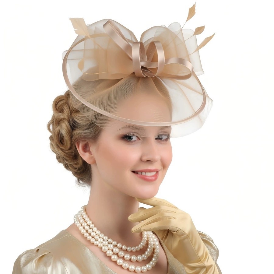 Women'S Fashion Kentucky Derby - Fascinator-Hüte für Damen, Teeparty-Hüte, 1950er-Jahre-Kentucky-Derby-Hüte, Feder-Haarspange