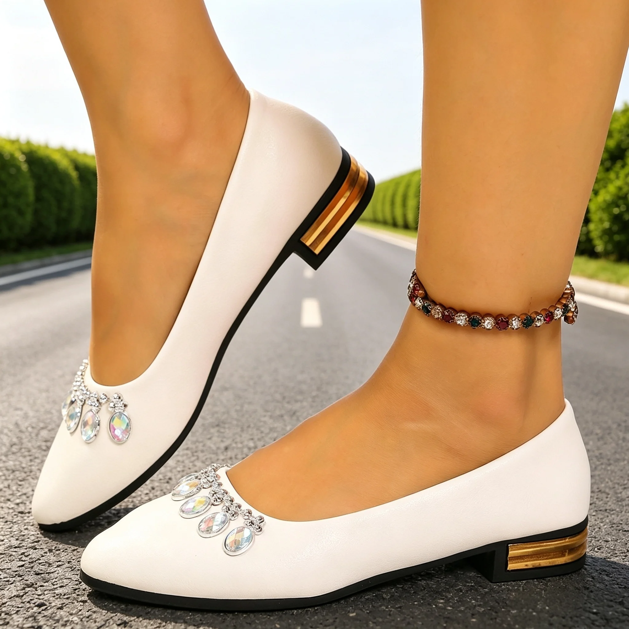 Women'S Fashion Shoes - Damen Flache Schuhe mit Spitzer Zehenpartie,
