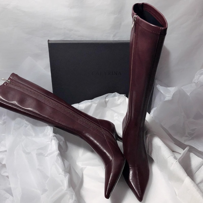 Women'S Fashion Knee High Boots - Herbst Neue Stiletto-Mode-Stiefel Damen Spitze Zehenpartie