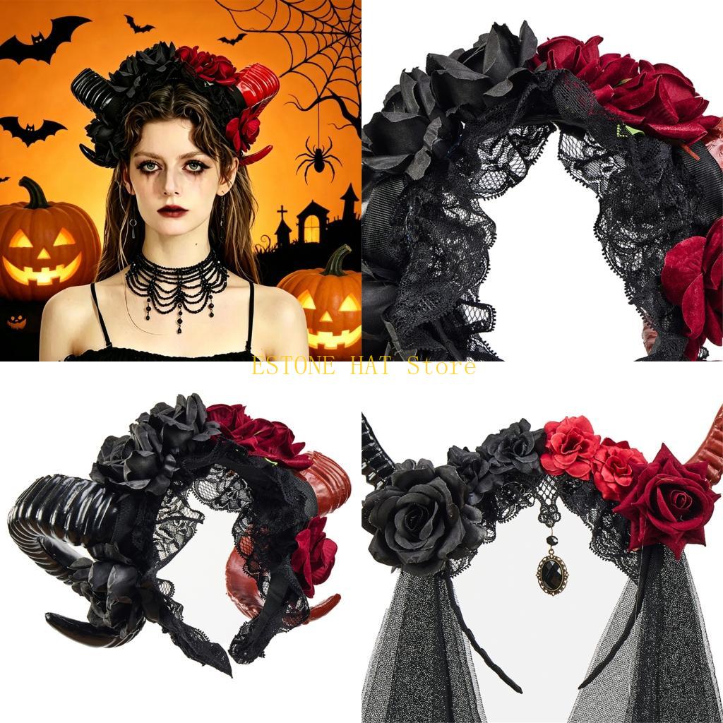 Women Fashion Photoshoot - 49MF Verstellbarer Kopfschmuck aus Ziegenhorn mit