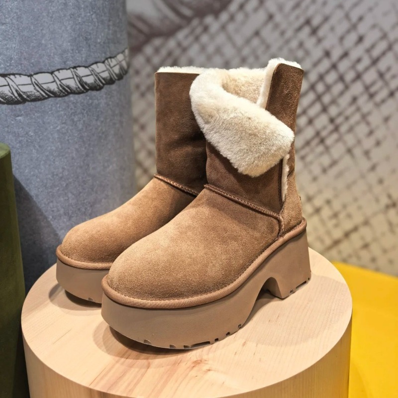 Women'S Fashion Korea - Damen-Schneestiefel, modische Wildleder-Freizeitstiefel, mittelhohe Stiefel, dicke,