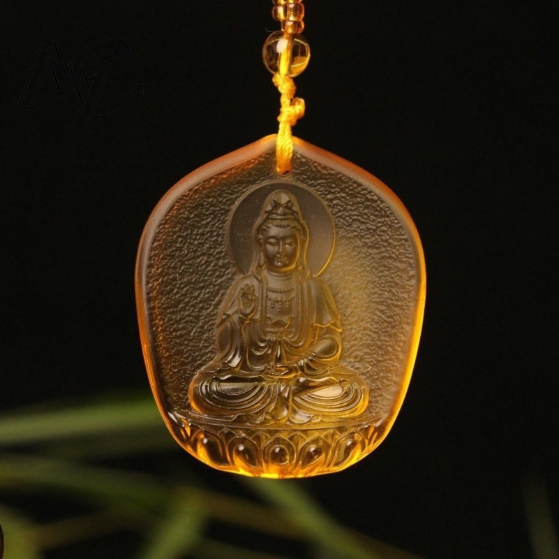 Women'S Fashion Jewellery - Chinesische gelbe Kristall Wassertropfen Guanyin Bodhisattva