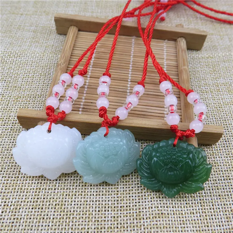 Natürliche grüne Jade-Lotus-An – Women'S Fashion Jewellery Bewertung und Preis