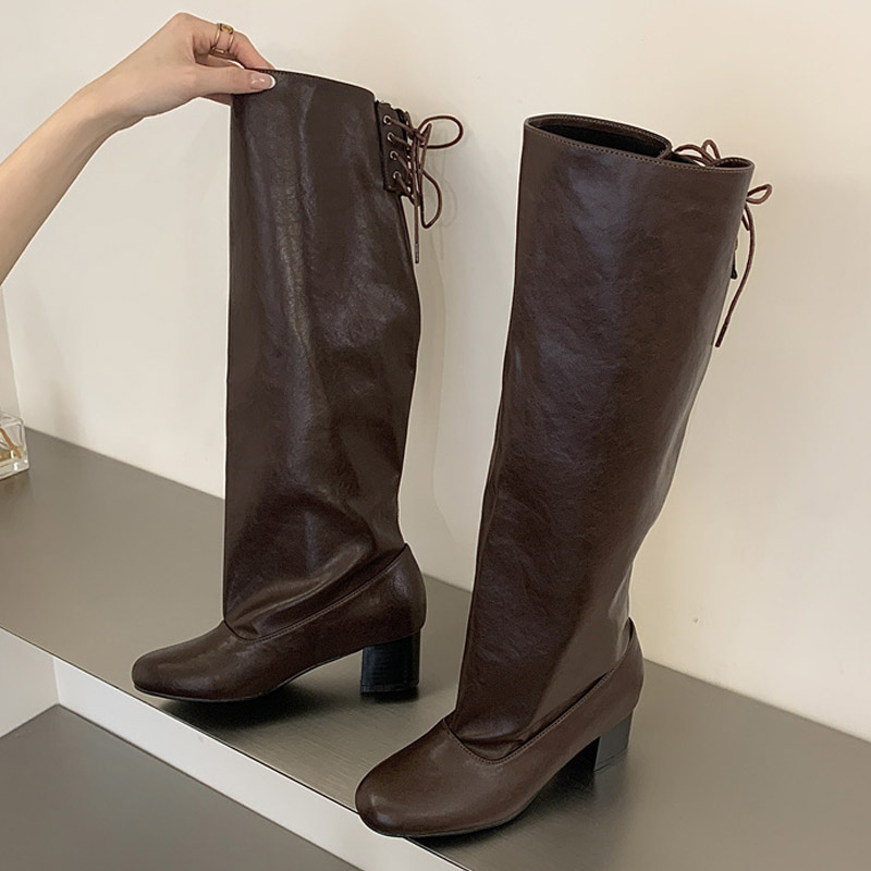 2027 Neue Wintermode Schnürsti – Women'S Fashion Knee High Boots Bewertung und Preis