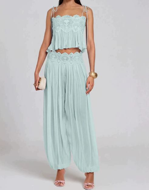 Damen-Set mit langer Hose, qua – Lace Trim Cami Bewertung und Preis