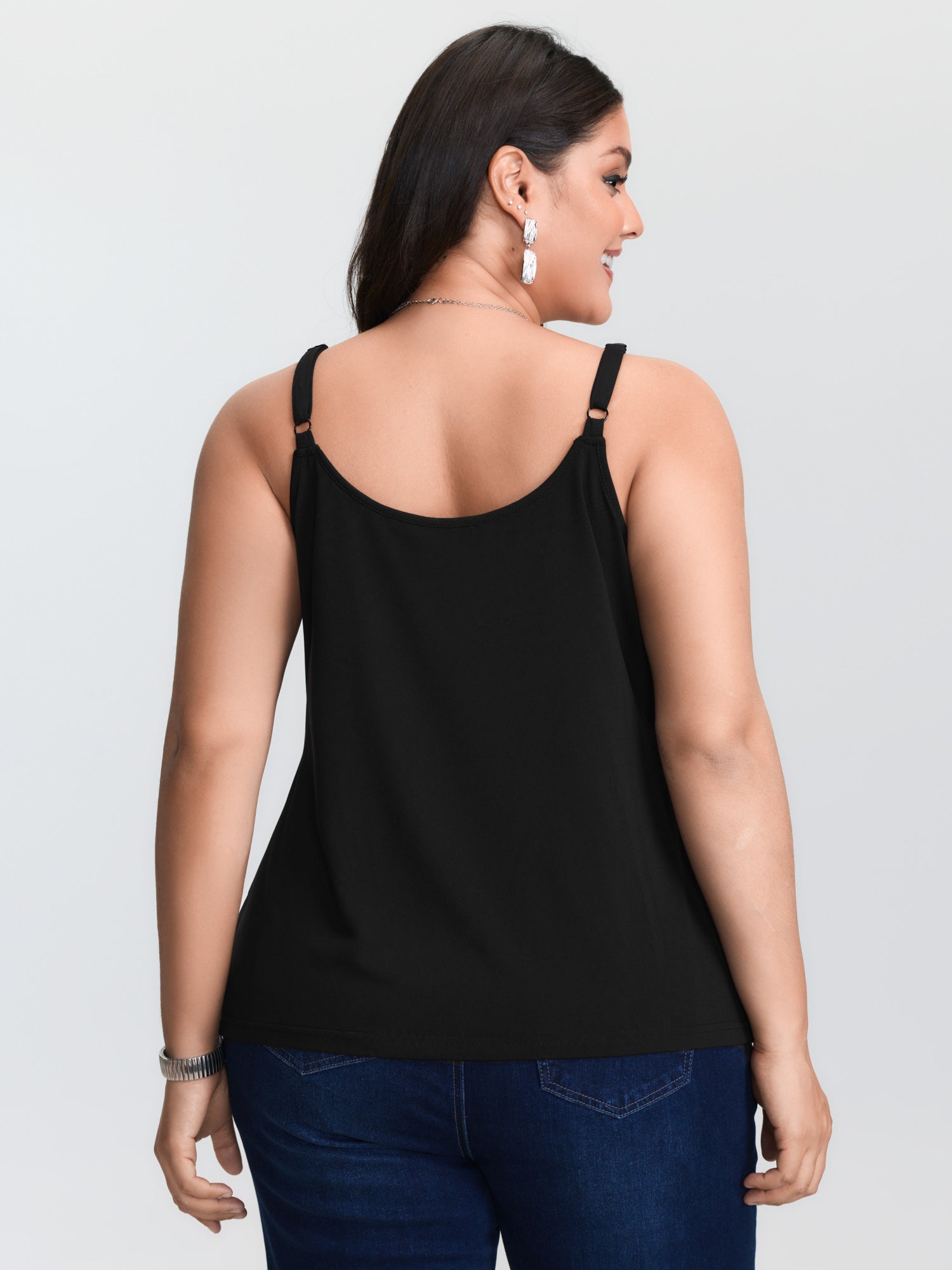 Schwarzes, gestricktes Tanktop – Lace Trim Cami Bewertung und Preis
