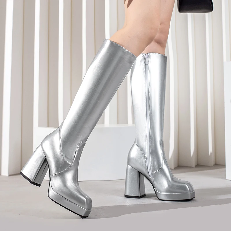 Grüne Winter Frauen Plattform  – Women'S Fashion Knee High Boots Bewertung und Preis