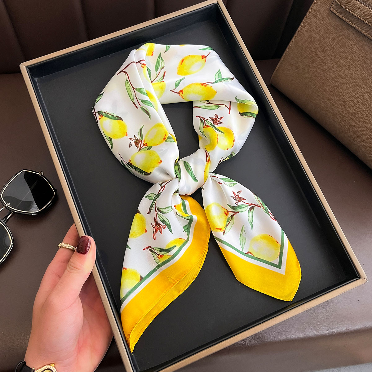 2025 neue Gelbe Zitrone Druck  – Women Fashion Necktie Bewertung und Preis