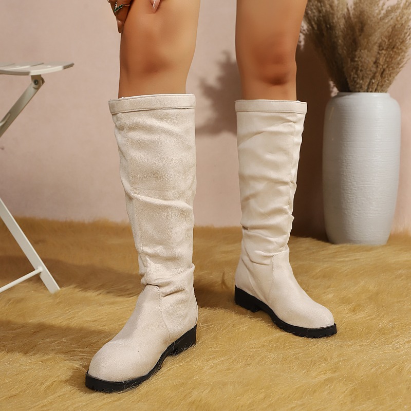 Frühling Herbst Mode Plissiert – Women'S Fashion Knee High Boots Bewertung und Preis